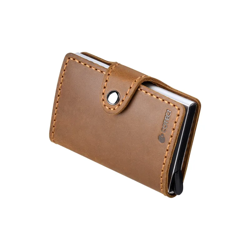 COTECi Top Grain Cow Leather Card Holder Small Size Unisex Black/Brown/Coffee-7