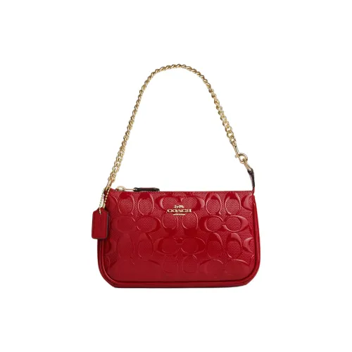 COACH Nolita Cow Split Leather Handbag Shoulder Bag Women's Red
