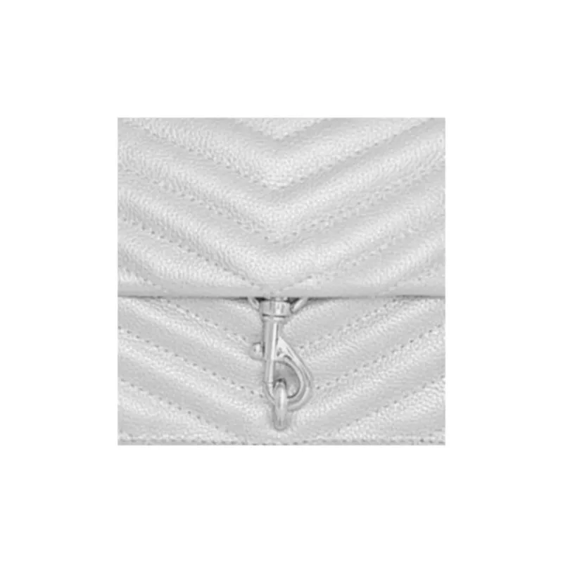 REBECCA MINKOFF Edie Genuine Leather Handbag Shoulder Bag Crossbody Bag Mini Women's Silver-3