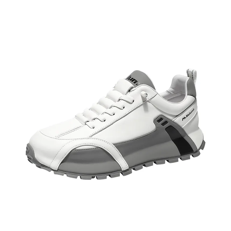 KOLUMB Cushioning Breathable Moisture Wicking Low Top Casual Shoes Men White Gray-0