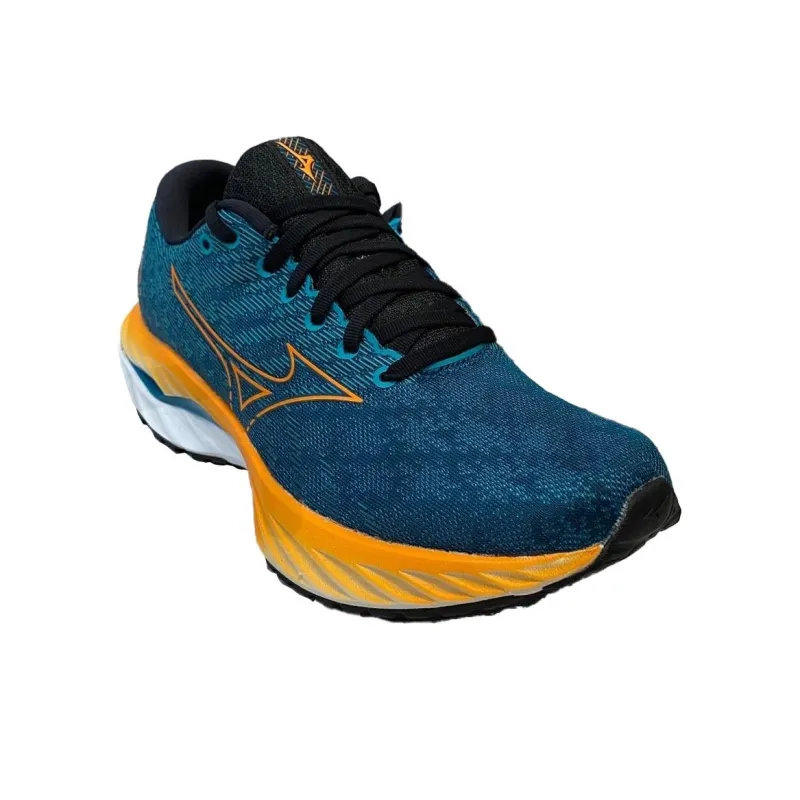 Mizuno Wave Inspire 19 Anti-Slip Wear-Resistant Low-Top Marathon Running Shoes Men Blue-2
