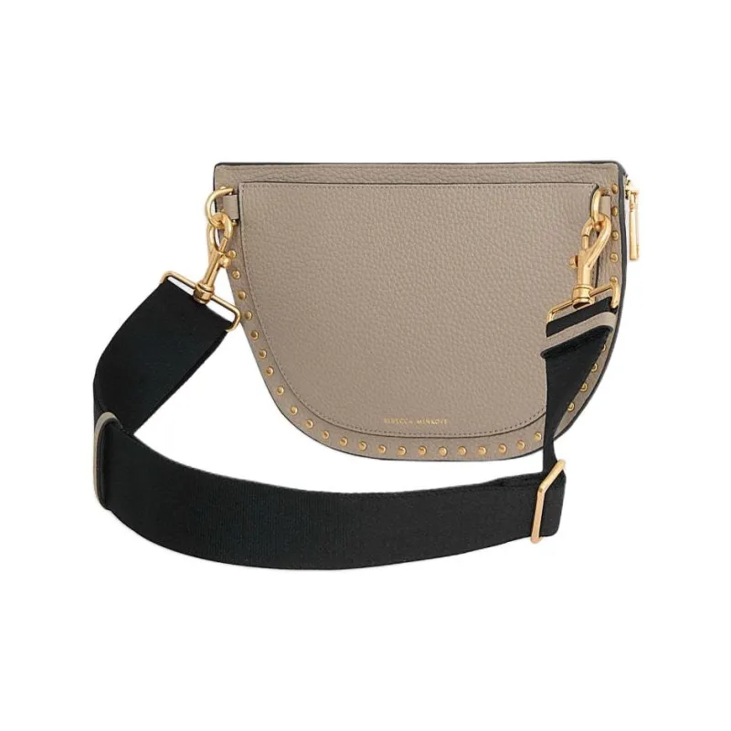 REBECCA MINKOFF Genuine Leather Crossbody Bag Shoulder Bag Women's Oyster Gray-1