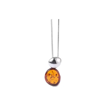 S&A S925 Silver With Amber Necklaces Women's