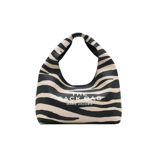 MARC JACOBS Grain Leather One Shoulder Handbag Women's Black & White
