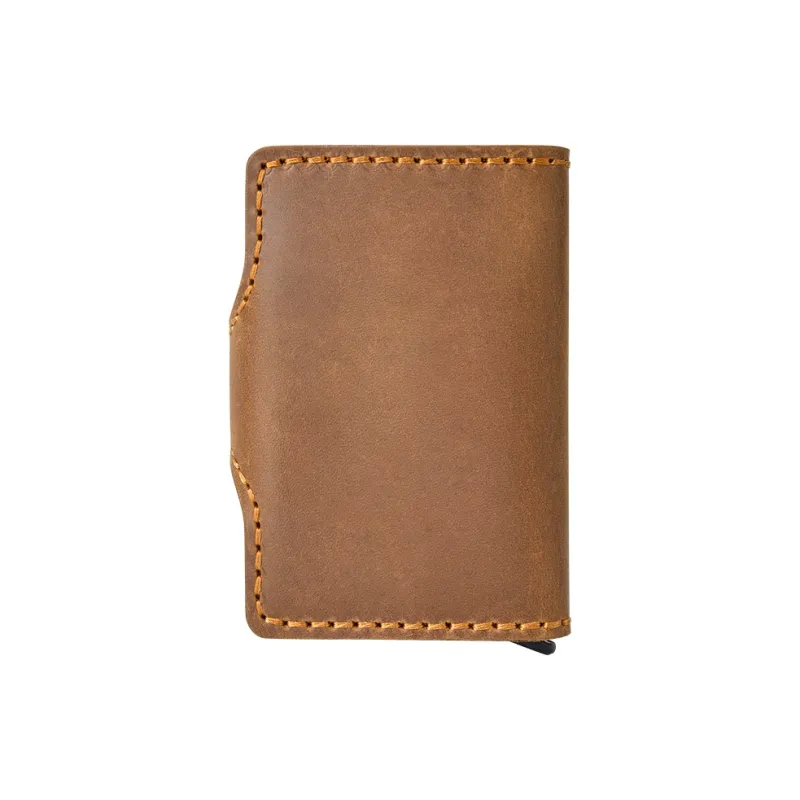COTECi Top Grain Cow Leather Card Holder Small Size Unisex Black/Brown/Coffee-8