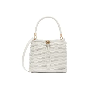 Furla Diamante Calfskin Bucket Bags Shoulder Bag Crossbody Bag Handbag Mini Women's Cotton White