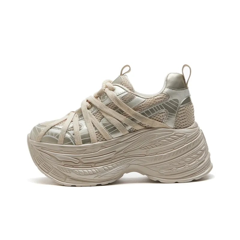 CARDANRO Small-sized Sky Vegetables Low-Top Platform Height Increasing 10cm Chunky Sneakers Women's-9
