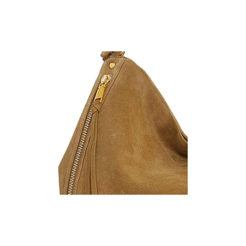 REBECCA MINKOFF Suede Handbag Shoulder Bag Women's Honey Brown-3