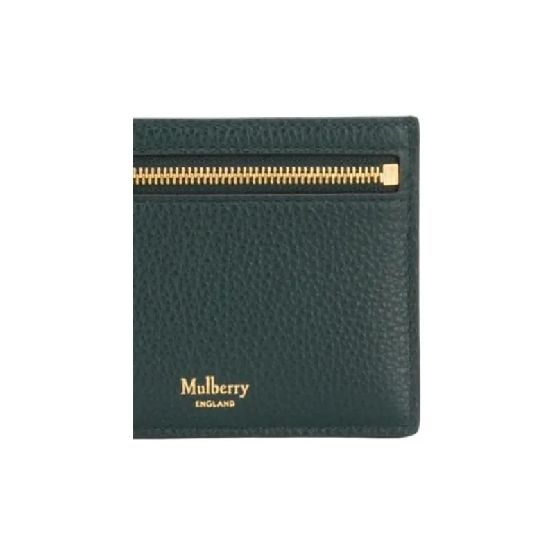 Mulberry Leather Card Clip Card Holder Women's Green-3