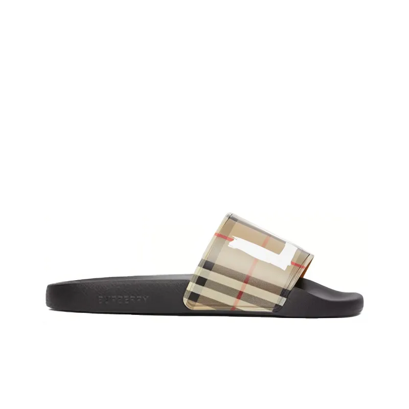 Burberry Vintage Slide Slippers Women's Beige-1