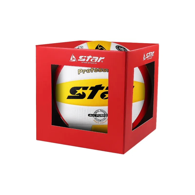 Star Microfiber Leather Size 5 Volleyball Unisex White Yellow Red-5