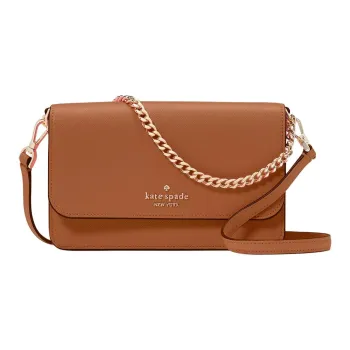 Kate Spade Saffiano Leather Crossbody Bag, Shoulder Bag Small Size Women's Clay