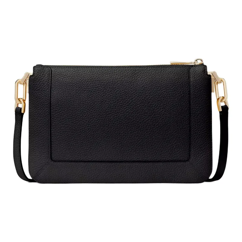 Kate Spade Litchi Grain Leather Shoulder Bag, Crossbody Bag Women's Black-2
