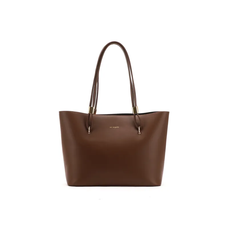 RED DRAGONFLY PU Commute, Shopping Bag, Tote Bag, Shoulder Bag Women's Black/Brown/Ecru-12