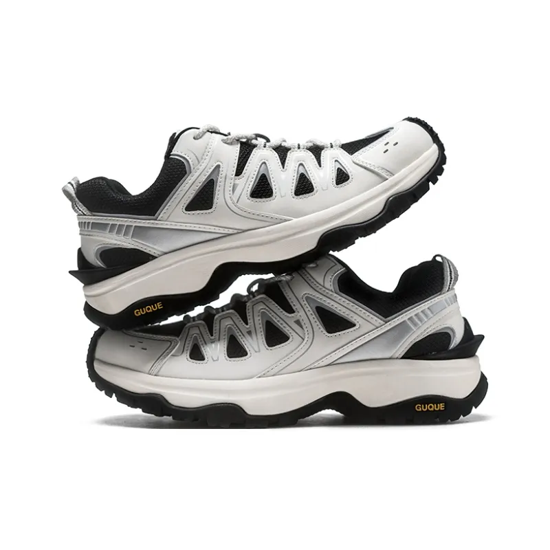 Ancient Finches Low Top Trekking Shoes Unisex White Black-2