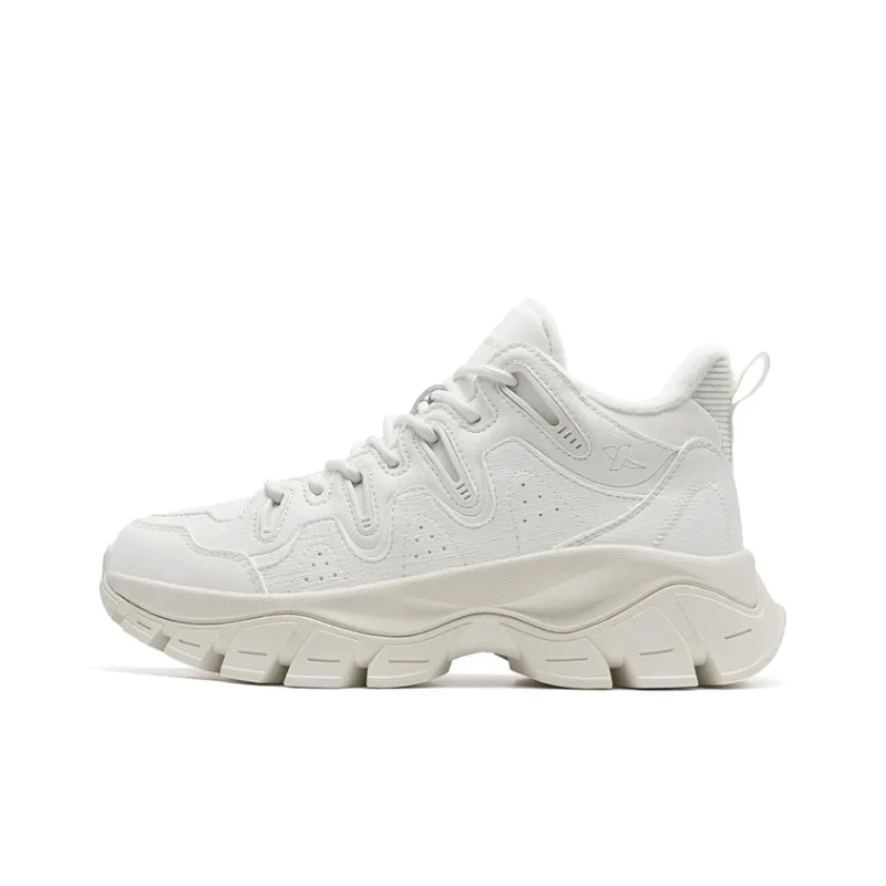 XTEP Chuanxing Lite Warm Slip Resistant High Top Casual Shoes Women's Sail White-0