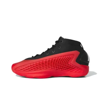 Adidas A.E. 1 Anti Slip Wear Resistant Mid Top Children's Basketball Shoes Red Black Teenagers