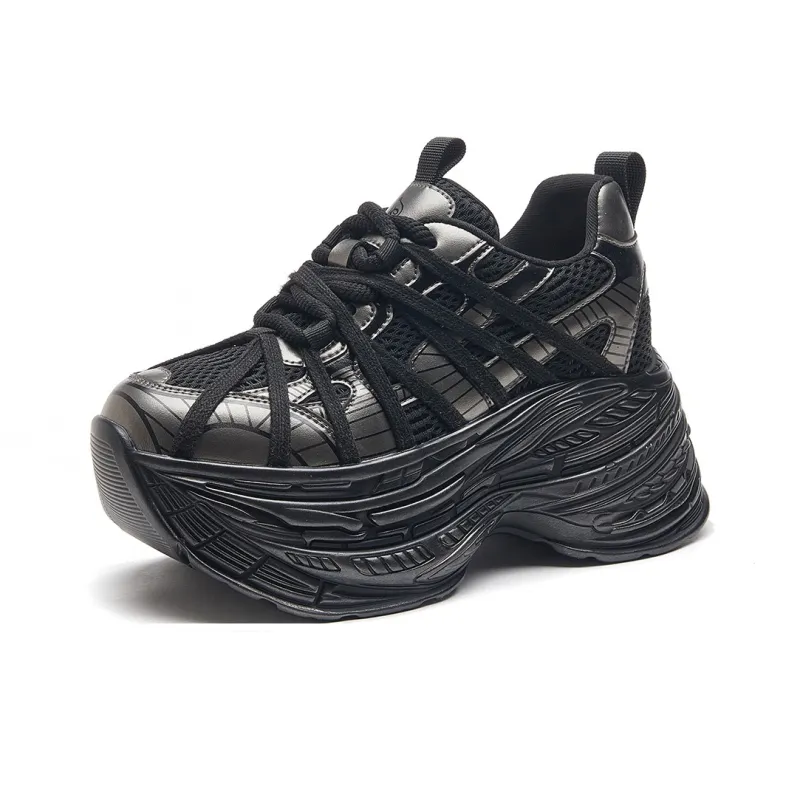 CARDANRO Small-sized Sky Vegetables Low-Top Platform Height Increasing 10cm Chunky Sneakers Women's-19