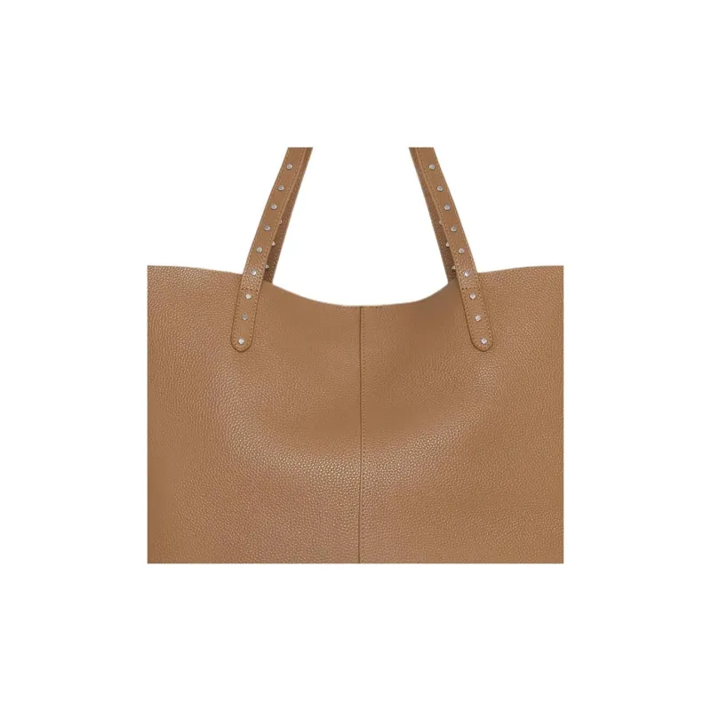 REBECCA MINKOFF Genuine Leather Tote Bag Shopping Bag Handbag Women's Brown-3