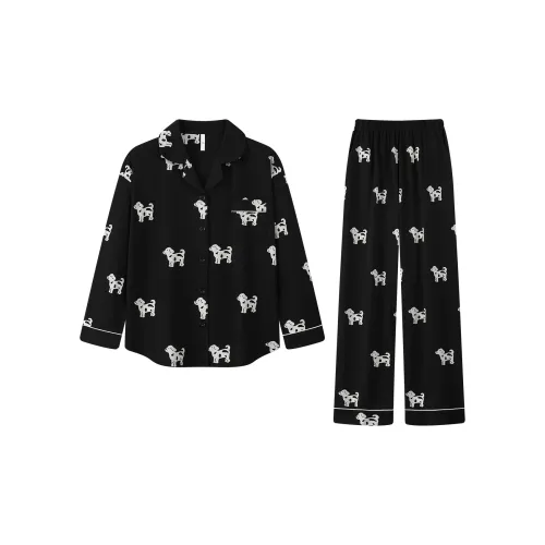 Gongdie Pajama Set Unisex Unisex Black