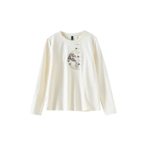 OUNIXUE T-Shirts Women's Apricot