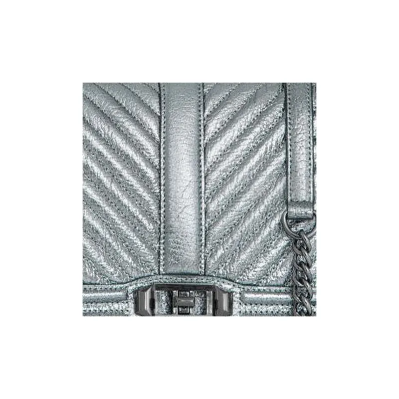 REBECCA MINKOFF Genuine Leather Shoulder Bag Crossbody Bag Women's Silver-3