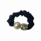 Champagne Bead Small Scrunchy Hair Tie