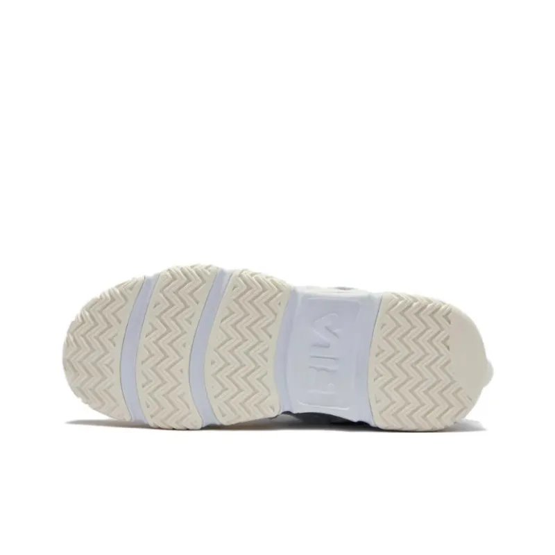 FILA FUSION BARRICADE Puffy Shoes Anti-Slip Wear-Resistant Low-Top Casual Shoes Women's White Blue-4