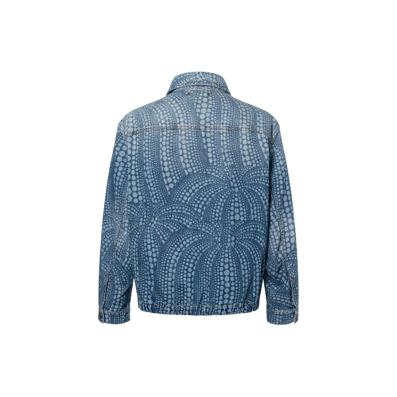LOUIS VUITTON 2020s X Yk Dots print Denim Jacket-1
