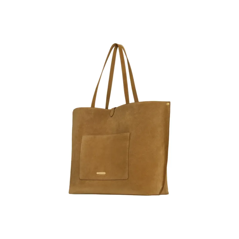 REBECCA MINKOFF Genuine Leather Tote Bag Shopping Bag Handbag Large Size Women's Honey-2