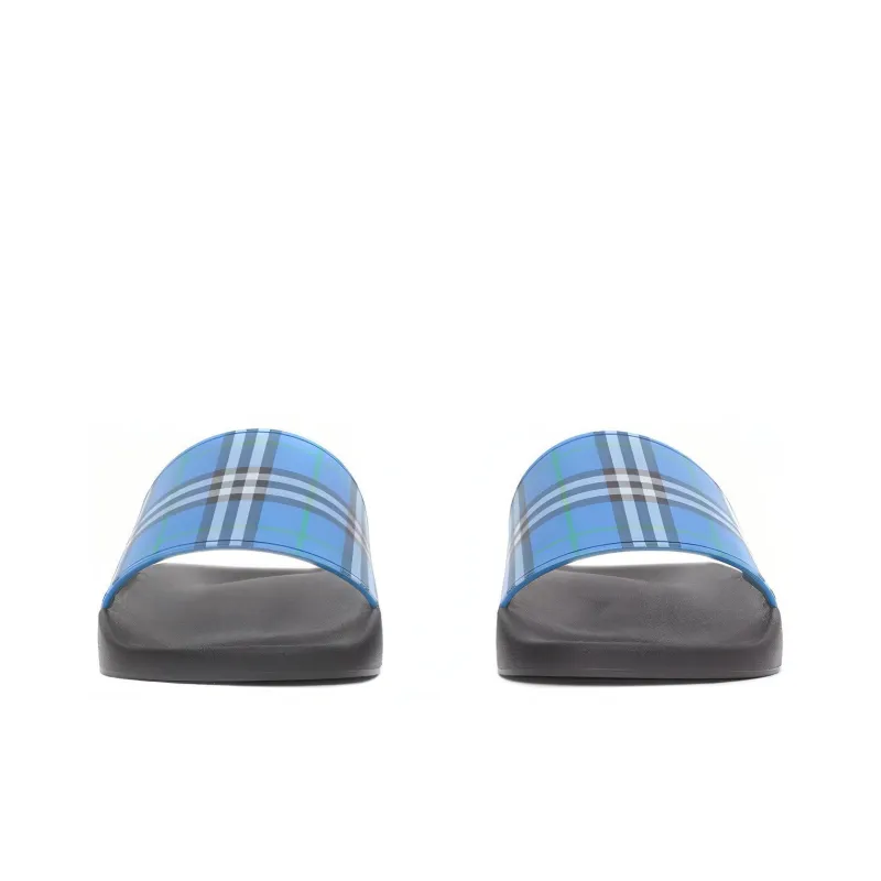 Burberry Embossed Logo Slides Dark Cerulean Blue-3