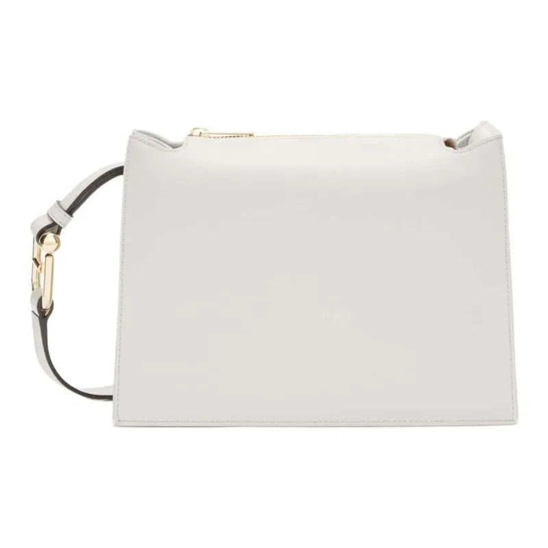 Furla Calfskin Shoulder Bag Crossbody Bag Small Size Women's White-0