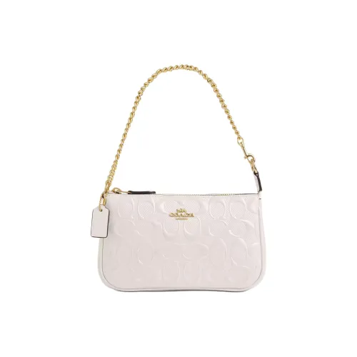 COACH Nolita Patent Leather Handbag Shoulder Bag Small Size Women's White