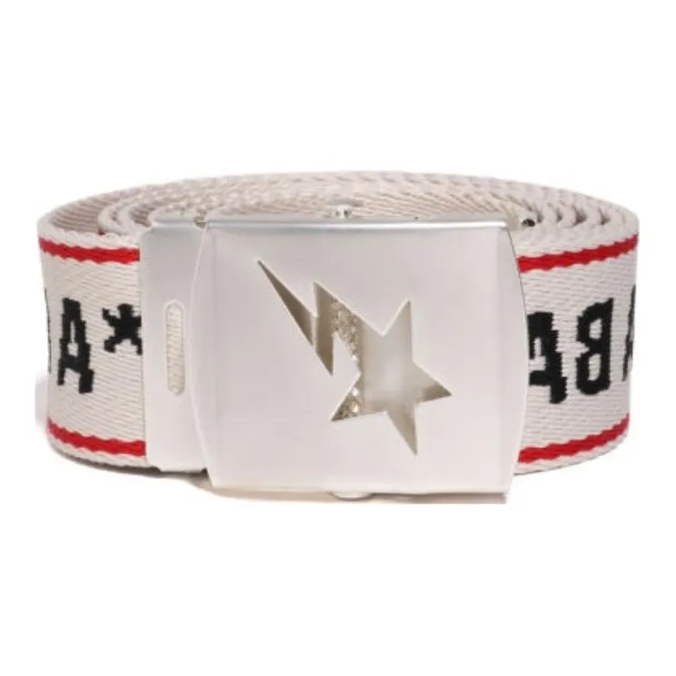 A BATHING APE Polyester Belt Kids White Width: 3.8CM-1