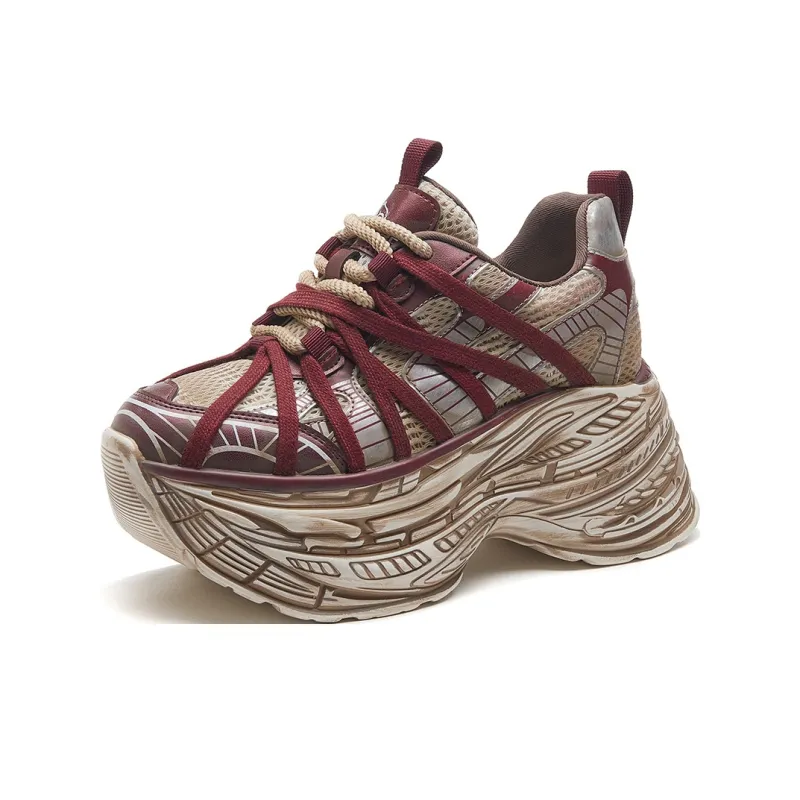 CARDANRO Small-sized Sky Vegetables Low-Top Platform Height Increasing 10cm Chunky Sneakers Women's-3