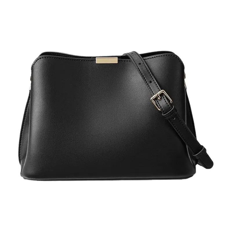 Old Man's Head Cow Leather Shoulder Bag Regular Women's Black-4