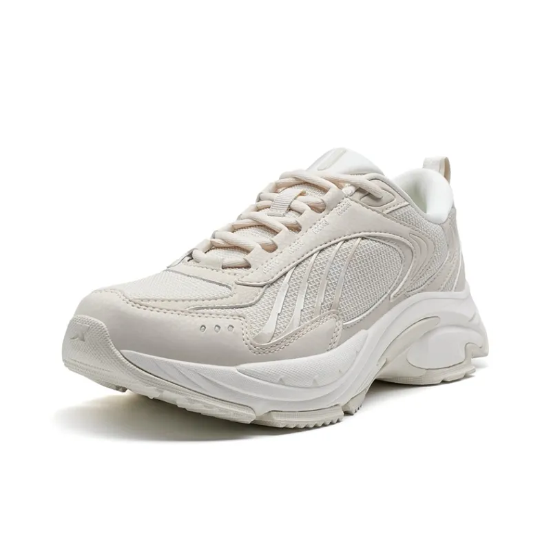 XTEP Anti Slip Wear Resistant Low Top Casual Running Shoes Women's White Gray-2