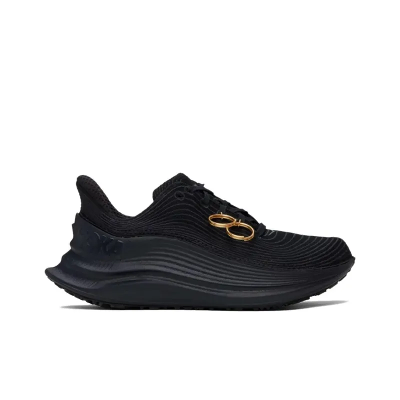 Comme Des Garcons x HOKA ONE ONE Anti Slip Wear Resistant Low Top Casual Running Shoes Unisex Black Gold-1