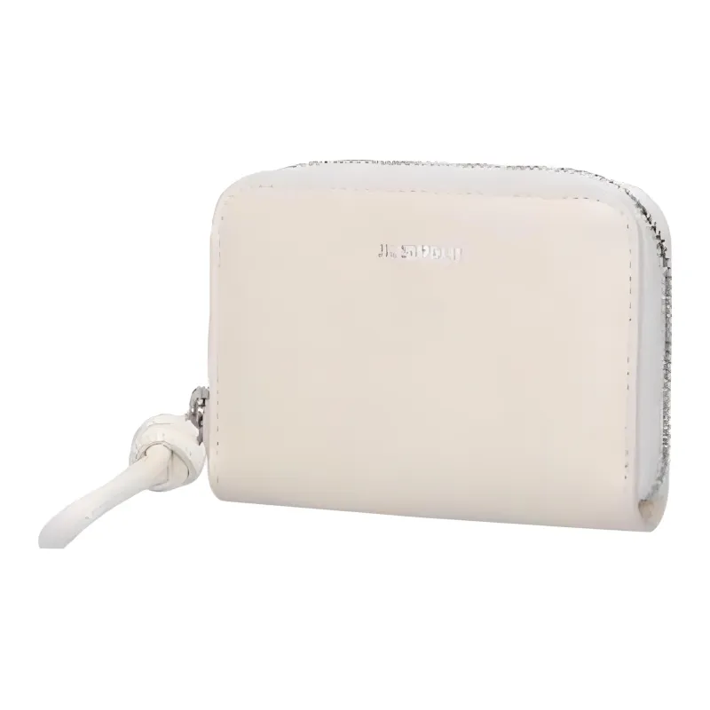 JIL SANDER Calfskin Wallet Small Size Women's Ecru-1