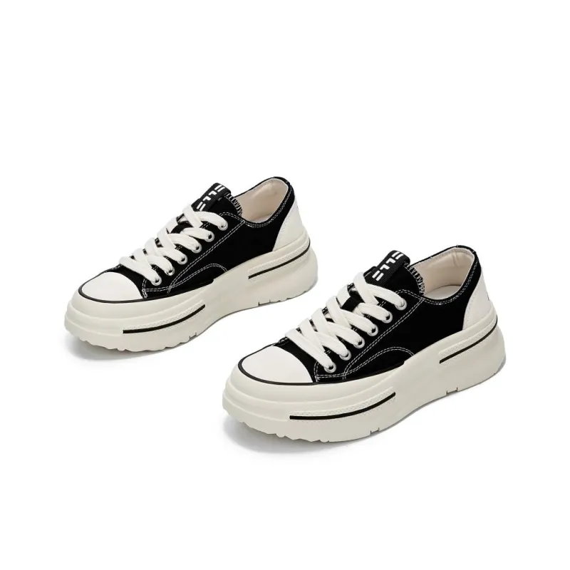 ELLE Anti Slip And Wear Resistant Height Increasing Low Top Canvas Shoes Women's-3