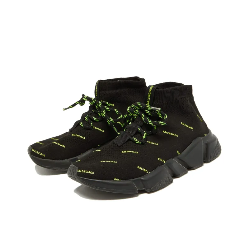 Balenciaga Speed Lace-Up 'All Over Print - Black Yellow Fluo'-2