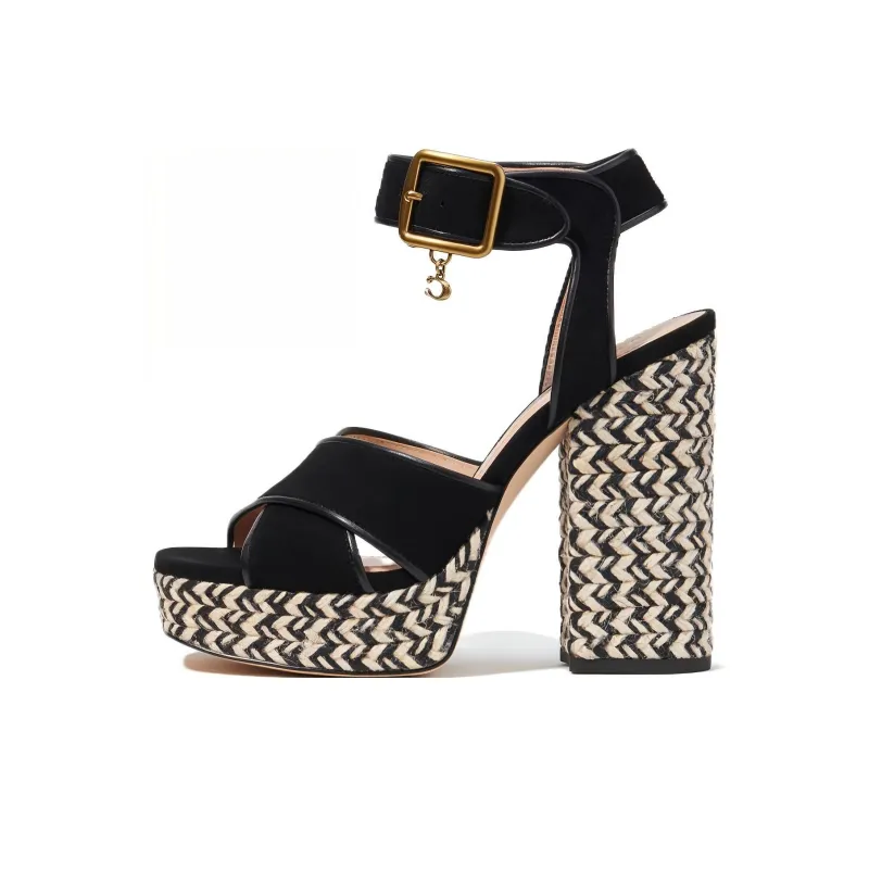 COACH Nelly Strap Sandals Women's Black-0
