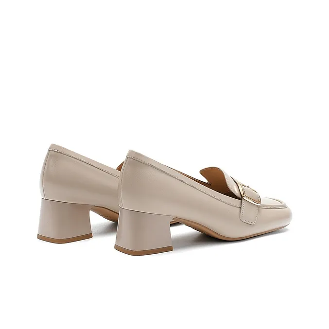 HARSON Loafers Women's Beige Apricot/Dark Coffee-3