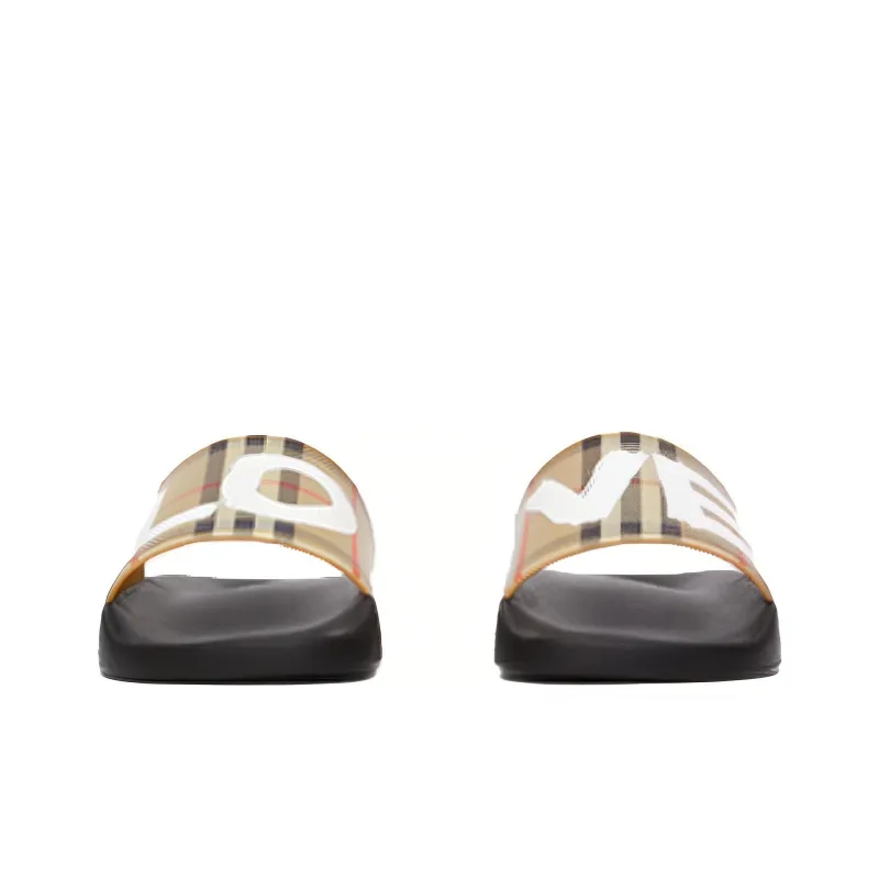 Burberry Vintage Slide Slippers Women's Beige-2