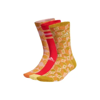 Adidas x FARM FARM Rio Mid-Calf Socks Unisex 3 Pack Multicolor Gold Pink