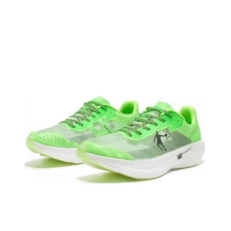 QIAODAN Flying Shadow PB1.0 Cushioning Wear Resistant Low Top Marathon Running Shoes Men Green Black-2