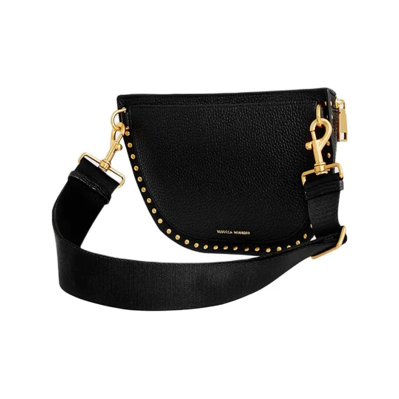 REBECCA MINKOFF Genuine Leather Crossbody Bag Shoulder Bag Women's Black-1