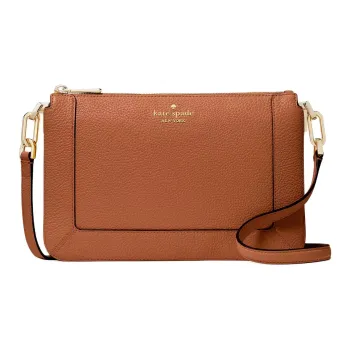 Kate Spade Litchi Grain Leather Shoulder Bag, Crossbody Bag Women's Gingerbread