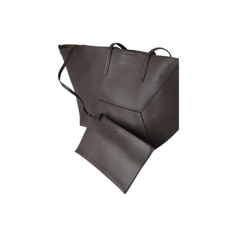 Brunello Cucinelli Calfskin Tote Bag Shopping Bag Handbag Shoulder Bag Women's Brown-2