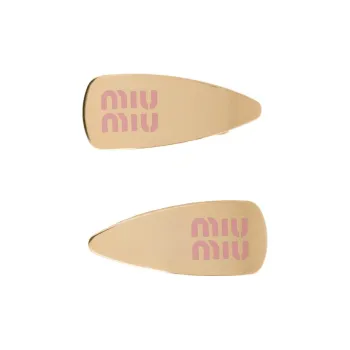 MIU MIU Metal, Enamel Hair Clips Women's Gold